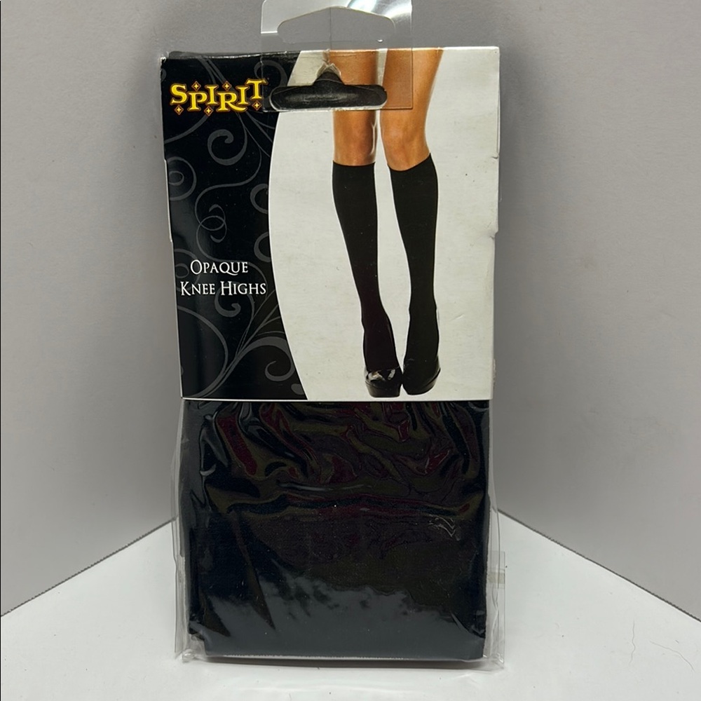 Spirit Opaque Black Knee Highs